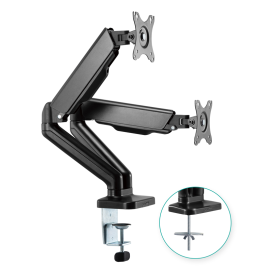 Mbeat® Activiva ErgoLife Dual Monitor Screen Steel Gas Spring Monitor Arm Built-in Spring Tension Cable Management Net Weight 4kg (Ls) ACA-MMA-DGC01K