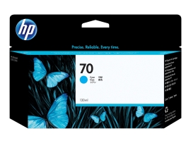 HP 70 130-Ml Cyan Ink Cartridge - Z2100/3100/Z5400/Z5200 C9452A