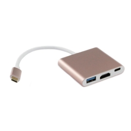 USB Type C To USB3.0 Af With Hdmi 2.0 And Type C Adaptor (Aluminium Shell) Acbaustypecapt
