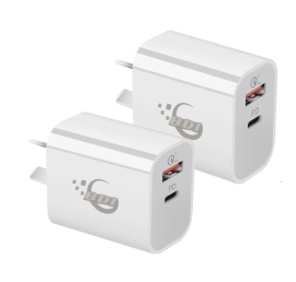 Bdi 25W Pd Quick Charger Au Plug With USB And Type C Port Sdc-25Wacb -2pack MOBBDI25WACB2PK