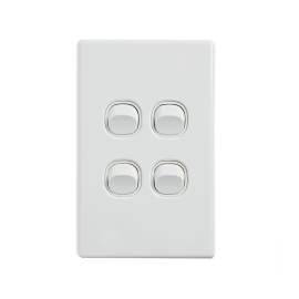 4C | Elegant Wall Switch 4 Gang 250V 16A | Vertical 040.0.0089