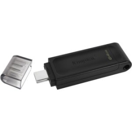 Kingston DataTraveler 70 DT70 64 Gb USB 3.2 (Gen 1) Type C Flash Drive - Black DT70/64GB
