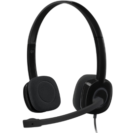 Logitech H151 Stereo Headset Light Weight Adjustable Headphones With Microphone 3.5mm Jack In-line Audio Controls Noise-cancelling 981-000587