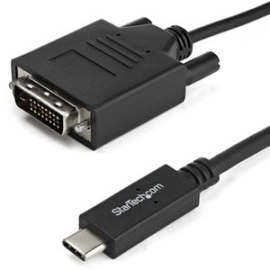 StarTech.com 3.3 Ft / 1 M USB-C To Dvi Cable - USB Type-C Video Adapter Cable - 1920 X 1200 - Black - Cable For Projector, Workstation, MacBook, Tv - First End: 1 X 25-pin Dvi-D Digital Video - Male - Second End: 1 X 24-pin USB Type C - Male - Supports U