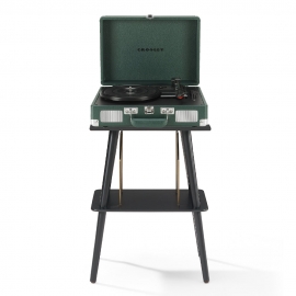 Crosley Cruiser Bluetooth Portable Turntable + Crosley Turntable Stand Bundle - Emerald Green CR8005FST-EM4