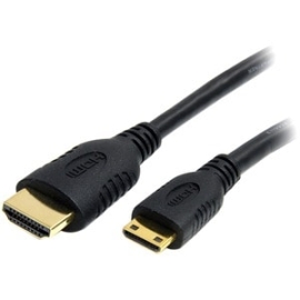 StarTech.com 2m Mini HDMI To HDMI Cable With Ethernet, 4K 30Hz High Speed Mini HDMI 1.4 (Type-C) Device To HDMI Adapter Cable/Cord, M/M - Cable For Audio/Video Device, Camera, Cellular Phone, Tv, Projector - First End: 1 X 19-pin Mini HDMI Type C Digital