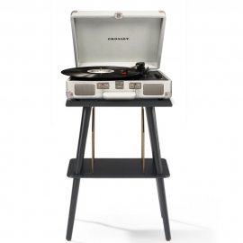 Crosley Cruiser Bluetooth Portable Turntable + Crosley Turntable Stand Bundle- White Sands CR8005FST-WS4