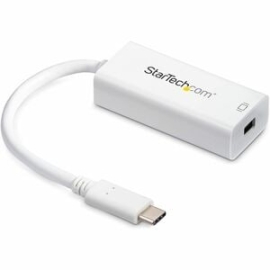 StarTech.com USB-C To Mini DisplayPort Adapter - 4K 60Hz - White - USB Type-C To Mini DP Adapter - Thunderbolt 3 Compatible - Usbc To Mini DisplayPort Adapter Supports 4K Resolutions - Reversible Usbc Connects Easily To Your Thunderbolt 3 Device - USB-C