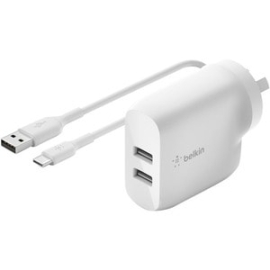 Belkin Boost↑Charge 24 W Ac Adapter - For Smartphone, Tablet Pc, Power Bank - 4.80 A - White WCE001AU1MWH