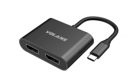 Aluminium 4K USB-C To Dual DisplayPort Adapter With Mst Dual Monitor VL-UC2DP-S