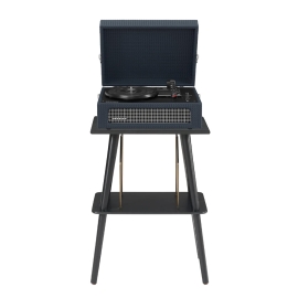 Crosley Voyager Bluetooth Portable Turntable + Entertainment Stand Bundle - Navy CRIW8017BST-NY4