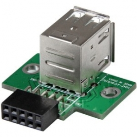 StarTech.com 2 Port USB Motherboard Header Adapter - USB A To USB 10 Pin Header F/F - 1 X Idc Female - 2 X 4-pin Type A USB 2.0 USB Female - Black, Green, Stainless Steel USBMBADAPT2