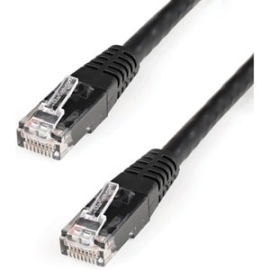 StarTech 6ft CAT6 Ethernet Cable - Black Molded Gigabit - 100W PoE Utp 250Mhz - Category 6 Patch Cord Ul Certified Wiring/TIA - 6ft Black CAT6 Ethernet Cable Delivers Multi Gigabit 1/2.5/5Gbps & 10Gbps Up To 160ft - 250Mhz - 24 Awg Stranded 100% Copper U