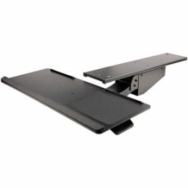 StarTech.com Under Desk Keyboard Tray, Height Adjustable Keyboard And Mouse Tray (10" X 26"), Ergonomic Computer Keyboard Tray W/Mouse Pad - 144.8 Mm Height X 711.2 Mm Width - Black - Steel KBTRAYADJ2