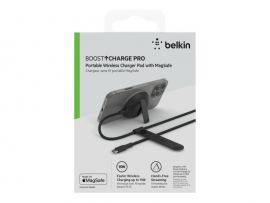 BELKIN MAGSAFE PAD WITH STAND FOR MAGSAFE DEVICES, 15W, PSU, BK WIA004AUBK