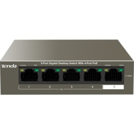 Tenda (Teg1105P-4-63W) 5-Port Gigabit Desktop Switch With 4-Port PoE+ TEG1105P-4-63W