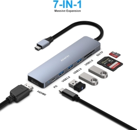 Benfei USB C Hub 7-in-1 ELEBEN307GY