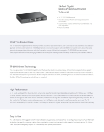 Switch: 24-Port Gigabit Desktop/Rackmount Switch, Rackmount Kit Included TL-SG1024D