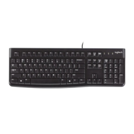 Logitech K120 Wired Keyboard Quiet Typing Spill-resistant Durable Keys Thin Profile Curved Space Bar Adjustable Tilt Legs 920-002582