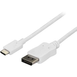 StarTech.com 6ft/1.8m USB C To DisplayPort 1.2 Cable 4K 60Hz - USB Type-C To DP Video Adapter Monitor Cable HBR2 - TB3 Compatible - White - Cable For Video Device, Monitor, Workstation, Projector, MacBook, Ultrabook, Tv, IPad Pro, MacBook Pro - First End