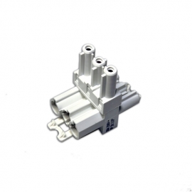 Elsafe: T Connector 1 Male/ 2 Female - White 150606