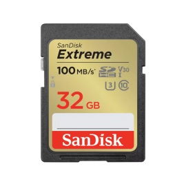 SanDisk Extreme SDHC, SDXVT 32GB, V30, U3, C10, UHS-I, 100MB/s R, 60MB/s W, 4x6, Lifetime Limited SDSDXVT-032G-GNCIN