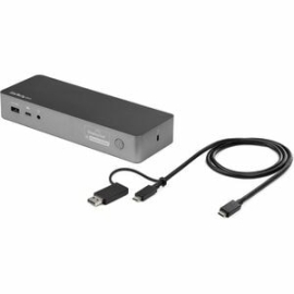StarTech.com Universal Laptop Docking Station, Hybrid USB-C & USB-A Dock, Dual 4K DP & HDMI, 60W Pd, Mac / Windows / Chrome Os, GbE - Docking Station For USB-C, USB-A Laptops - Works W/ Windows, MacOS, Ubuntu, ChromeOS - Dual Monitors On Base M-Series Ma
