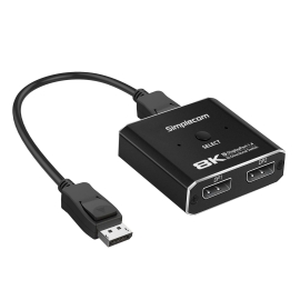 Simplecom CM202 Bi-Directional 2 Way DisplayPort Switch Selector DP 1.4 8K CM202
