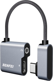 Benfei USB C To Audio Jack Adapter With 60W Fast Charging ELEBEN361GY