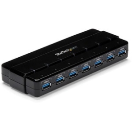 StarTech.com 7 Port SuperSpeed USB 3.0 Hub - 5Gbps - Desktop USB Hub With Power Adapter - Black - 7 Total USB Port(s) - 7 USB 3.0 Port(s) - Pc, Mac ST7300USB3B