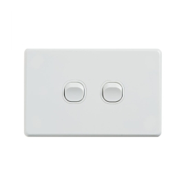 4C | Classic 2 Gang Switch 250V 16AX | Horizontal 040.000.0290