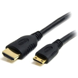 StarTech.com 1m Mini HDMI To HDMI Cable With Ethernet, 4K 30Hz High Speed Mini HDMI 1.4 (Type-C) Device To HDMI Adapter Cable/Cord, M/M - Cable For Camera, Cellular Phone, Tv, Projector - First End: 1 X 19-pin HDMI 1.4b Type A Digital Audio/Video - Male