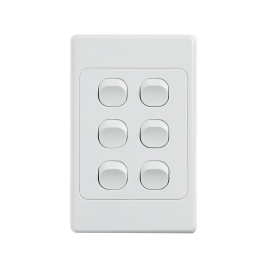 4C | Ultima 6 Gang Switch 250V 16AX - Vertical 040.000.0066
