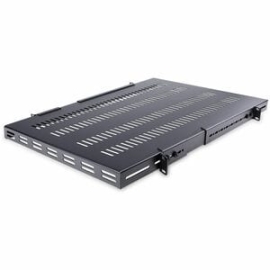 StarTech.com 1U 4-Post 19.5 To 38in Adjustable Mounting Depth Vented Rack Mount Shelf - Heavy Duty Fixed Rack Shelf - 330lbs / 150kg - 27.5in Deep - Add A High Capacity Adjustable Mount Depth Vented Shelf Into Almost Any 4-post Server Rack Or Cabinet - A