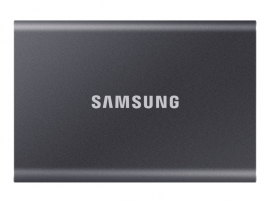SAMSUNG T7 1TB PORTABLE USB-C SSD, UP TO 1050MBs R/W, GRAY, USB-C, 3YR WTY MU-PC1T0T/WW