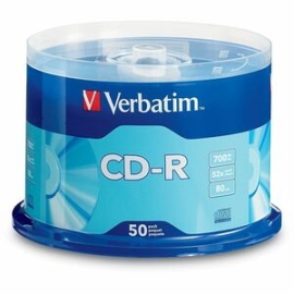Verbatim 94691 Cd Recordable Media - Cd-R - 52x - 700 Mb - 50 / Pack - 120mm - Single-layer - 1.33 Hour Maximum Recording Time 94691