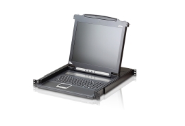Aten Rackmount Single Rail LCD Console VGA Ps/2-USB W/ 17" LCD Display, 1x Custom Kvm Cable Included, 1280x1024@75hz Display, LED Illumination CL1000M-ATA-AU
