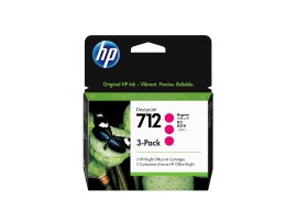 HP 712 3-Pack 29ML Magenta Designjet Ink Cartridge - T230/T250/T650/Studio IM712PK3MA