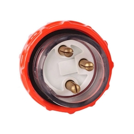 4C | Industrial Straight Plug 250V 3 Round Pin 32A 040.000.0266