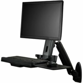 StarTech.com Wall Mount Workstation, Full Motion Standing Desk, Ergonomic Height Adjustable Monitor & Keyboard Tray Arm, For Vesa Display - Height Adjustable - 1 Display(s) Supported - 86.4 Cm (34") Screen Support - 10.52 Kg Load Capacity - 75 X 75, 100
