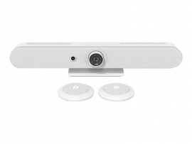 LOGITECH RALLY BAR MINI ALL IN ONE 4K ULTRA HD VIDEO BAR,BUILT IN SPEAKER & MIC,WHT- 2YR W 960-001355