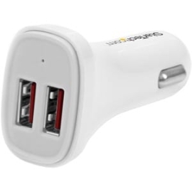 StarTech.com USB2PCARWHS Auto Adapter - 1 Each - For IPhone, Mobile Device - 5 V Dc Output - 4.80 A USB2PCARWHS