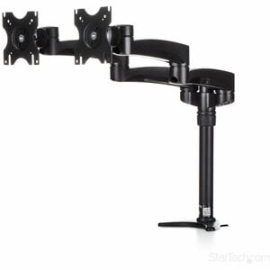 StarTech.com Desk Mount Dual Monitor Arm, Dual Articulating Monitor Arm, Height Adjustable, For Vesa Monitors Up To 24" (29.9lb/13.6kg) - Mount Two Displays On Your Desk Or Through A Grommet With This Desk Mount Dual Monitor Arm - Dual Articulating Monit