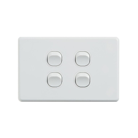 4C | Classic 4 Gang Switch 250V 16AX | Horizontal 040.000.0292