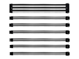 Cooler Master White/Black Sleeved Colored Extension Cable Kit, 30CM Length, Pvc Sleeving, CMA-NEST16WTBK1-GL