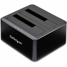 StarTech.com Drive Dock Sata/600 - USB 3.1 Type B Host Interface - Uasp Support External - Black - Dual-Bay Hard Drive Dock For 2.5" / 3.5" Sata Drives; Sata I/Ii/Iii Hdd/SSD; USB 3.2 Gen 1 (5 Gbps) Host Connection; Top-Loading Drive Bays W/ Drive Doors;