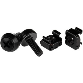 StarTech.com M5 X 12mm - Screws And Cage Nuts - 50 Pack Black - M5 Mounting Screws & Cage Nuts For Server Rack & Cabinet - Mounting Screw, Cage Nut - 12 Mm - Steel - Black - 50 / Pack CABSCREWM5B