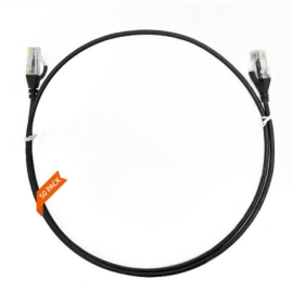 0.15m CAT6 Ultra Thin Lszh Ethernet Network Cable | 50 Pack Black 004.004.2000.50PACK