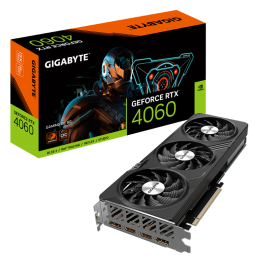 GIGABYTE RTX 4060 GPU, PCIe16, DP(2), HDMI(2), 8GB GDDR6, GAMING OC, 3YR GV-N4060GAMING-OC-8GD