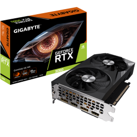 Gigabyte nVIDIA GeForce RTX 3060 OC 8GB GDDR6 Clock up to 1807 MHz, Max resolution 7680x4320, 2xDP/2xHDMI, 1x 8pin Power, Recomended 550W GV-N3060GAMING OC-8GD V2